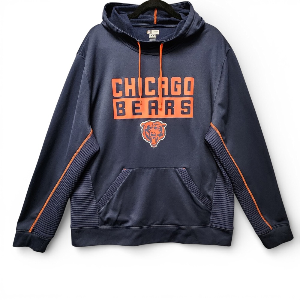 NFL Team Apparel Chicago Bears Hoodie Mens XL Navy Blue‎ TX3 Warm Pullover